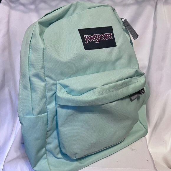 Jansport Light Pale Mint Green Backpack-Padded Shoulder Straps-Lightweight-Schoo - Picture 1 of 16